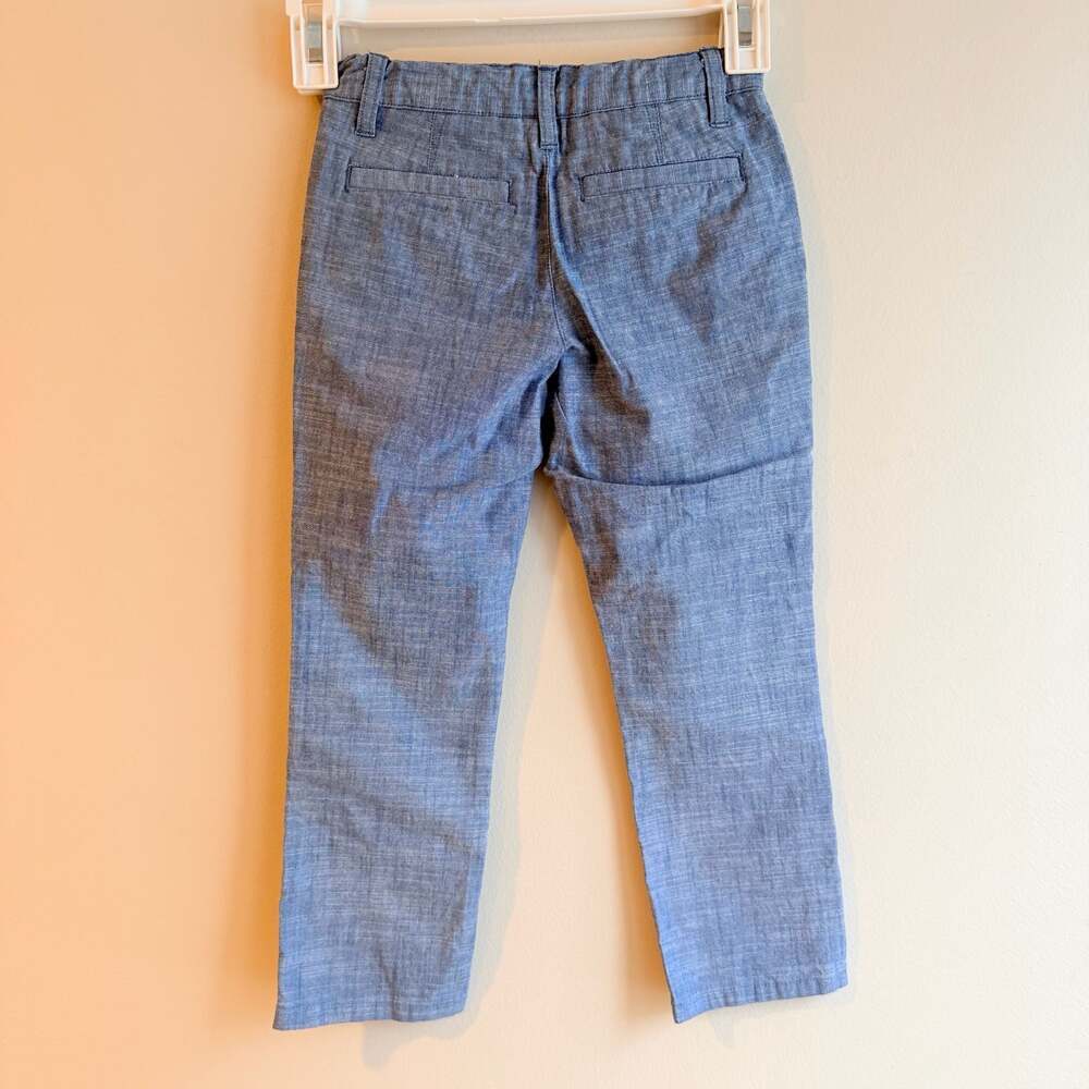 Cat & Jack Boys' Light Blue Chambray Flat Front Chino Pants Size 5 - Picture 3 of 4